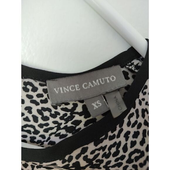 Vince Camuto Women's Size XS Leopard Print Cream Pink Long Sleeve Blouse Top - Picture 4 of 11